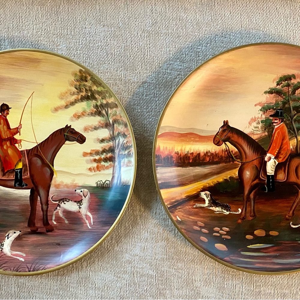 Decorative Horse Plate pair. 10.5 “